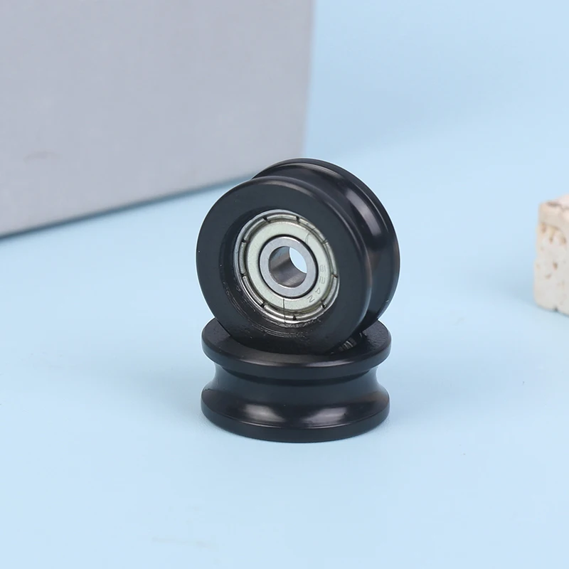 1Pc 4x19x8.5mm POM Delrin Plastic U Groove Roller Guide Wheel 624 Bearing Pulley R3mm Track Delrin Wrapped Pulley.