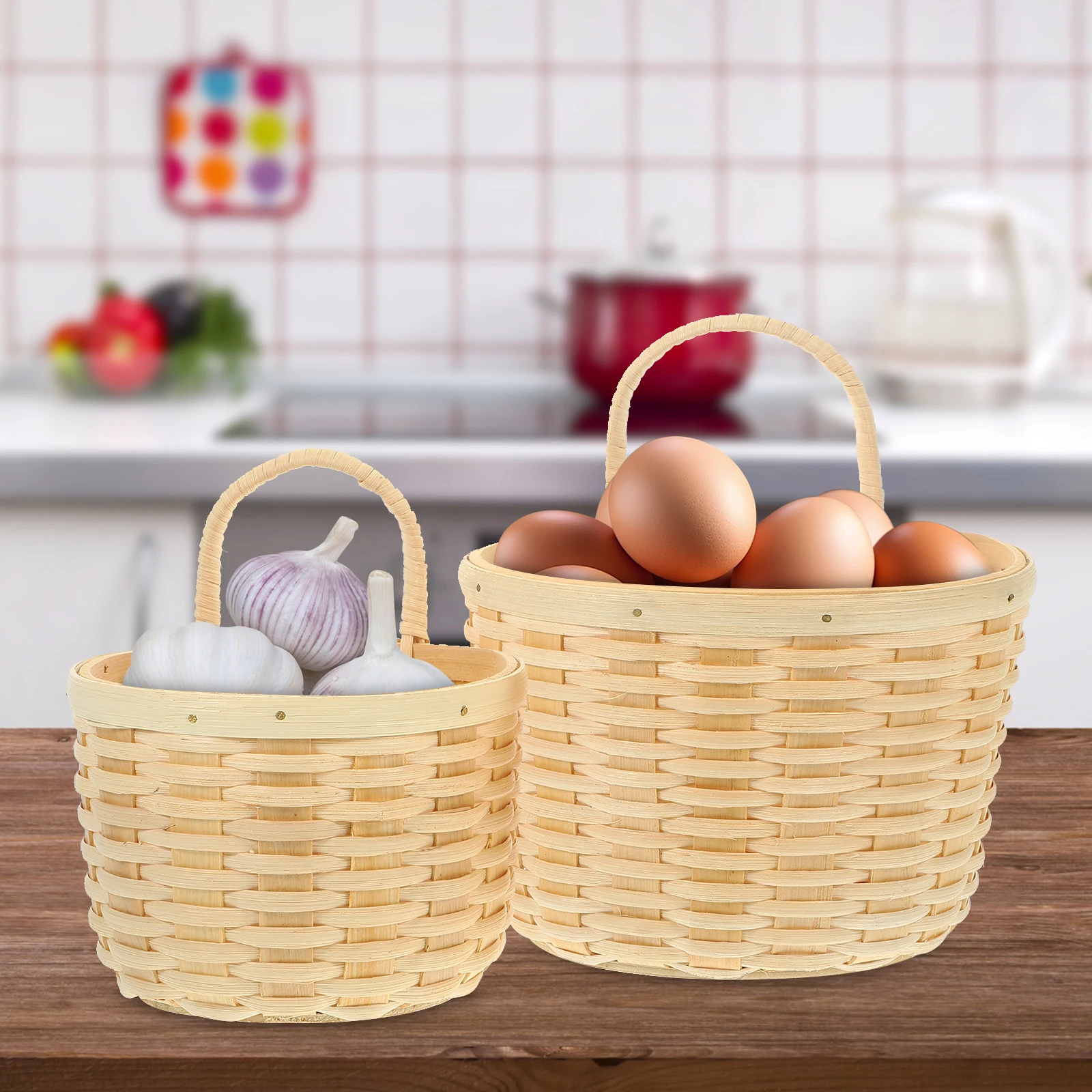 

Multifunctional Wall Hanging Storage Basket Kitchen Organizer For Fruits Vegetables Garlic Ginger Vegetable Basket With Hooks