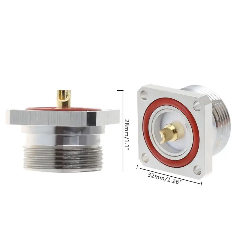 L29 7/16 Din Female Center Connector With 4 Holes Flange Deck Solder Cup RF Coax Adapter 4XFD