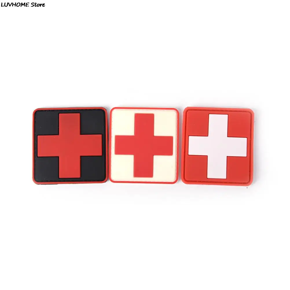 3D PVC Rubber Red Cross Flag Of Switzerland Swiss Cross Patch Medic Paramedic Tactical Morale Badge