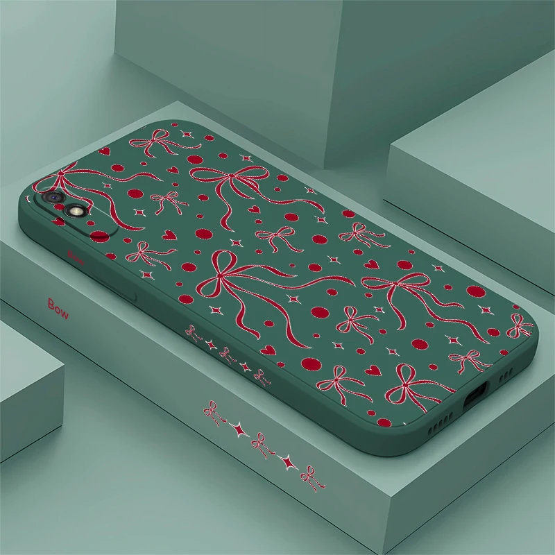 Coque de téléphone à motif nœud mignon pour Redmi 11A 10C 9T 9C NFC 9AT Sport 10 9 Prime Plus Power 8A Pro, protection double objectif, coque souple, étui