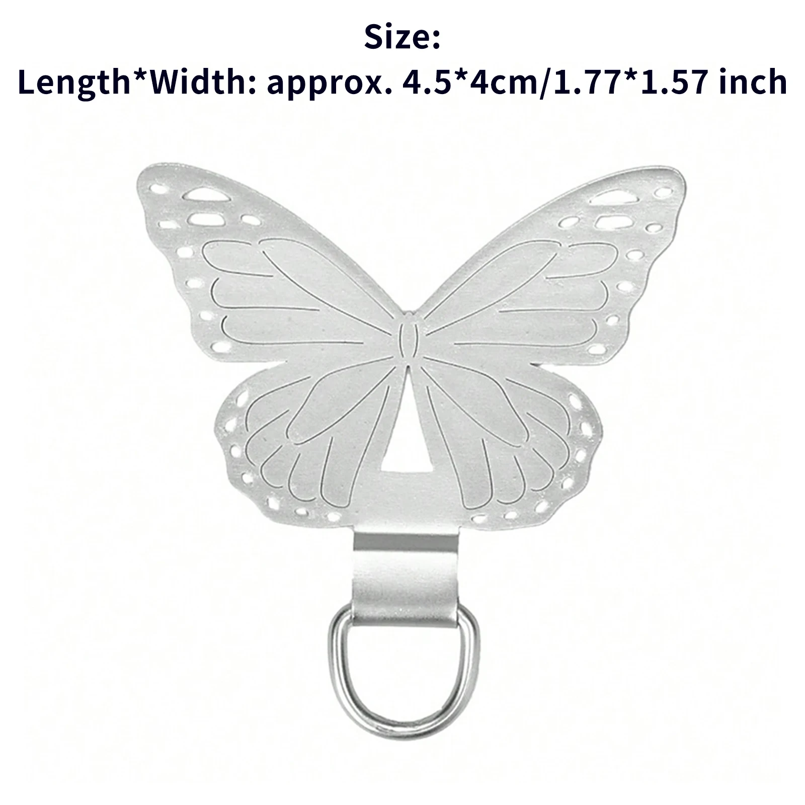 1Pc Exquisite Butterfly Phone Clip Metal Stainless Steel Phone Anti-loss Lanyard Card Back Clip Tool Accessory for Daily Use