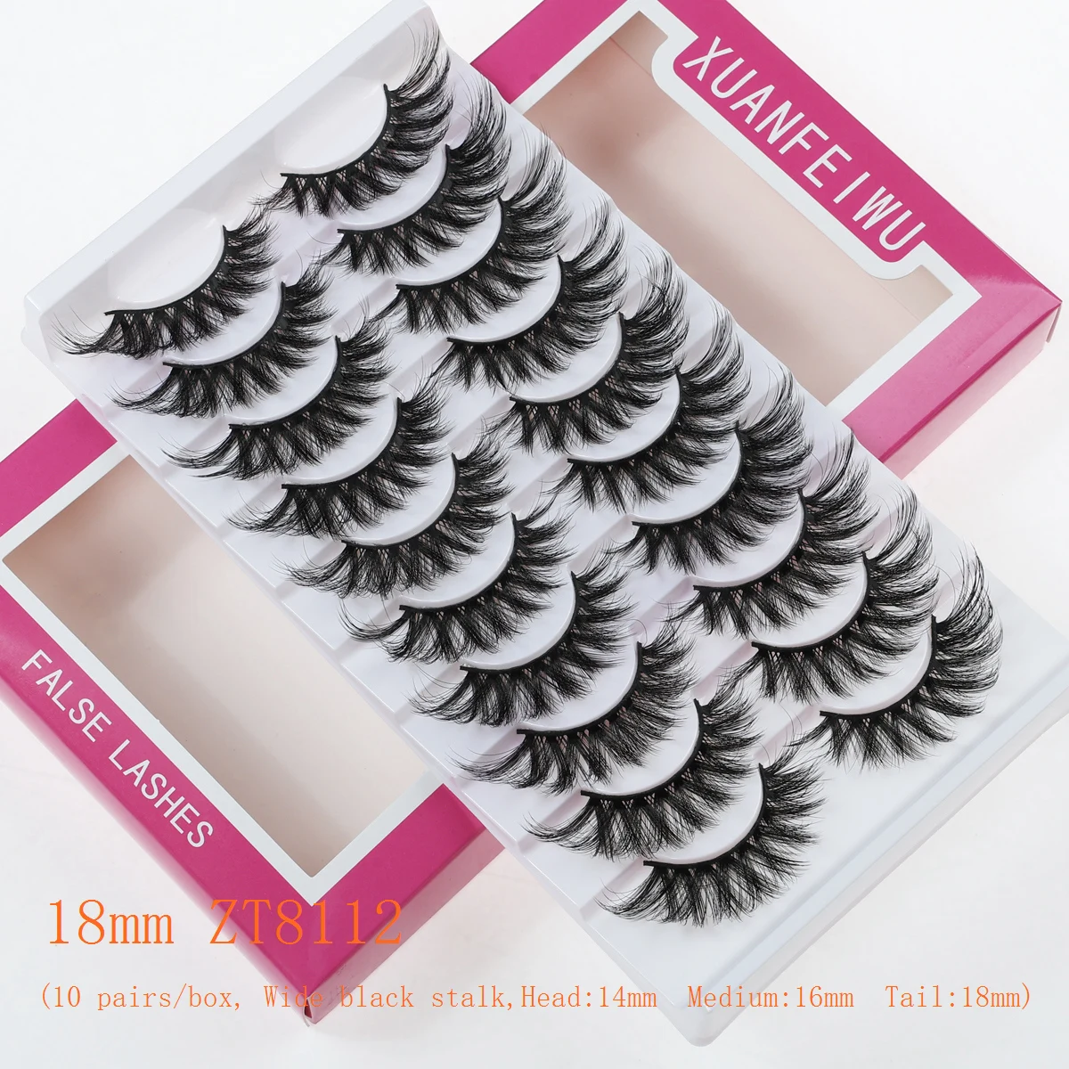 Xuanfeiwu Dense Stage Performance Croce 5D Ciglia finte intere Strumento per il trucco Gambo duro Adesivo riutilizzabile Ciglia per feste Ciglia disordinate comiche artificiali