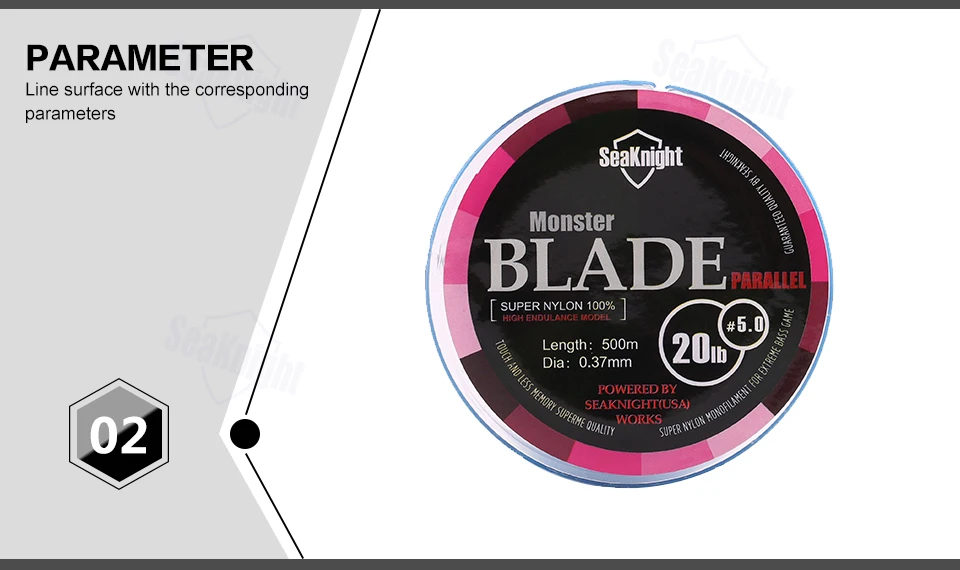 SeaKnight Marke 500M Nylon-Monofilament Hochfeste Angelschnur Superstark 35LB Karpfen-Angelschnur Blade-Serie – Detail 5