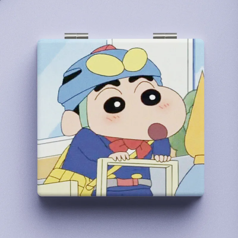 Anime Crayon Shin-Chanss Kawaii Model Figure Mini Mirror Portable Two-Sided Folding Makeup Mirror Girls Lovers Birthday Gifts view 4