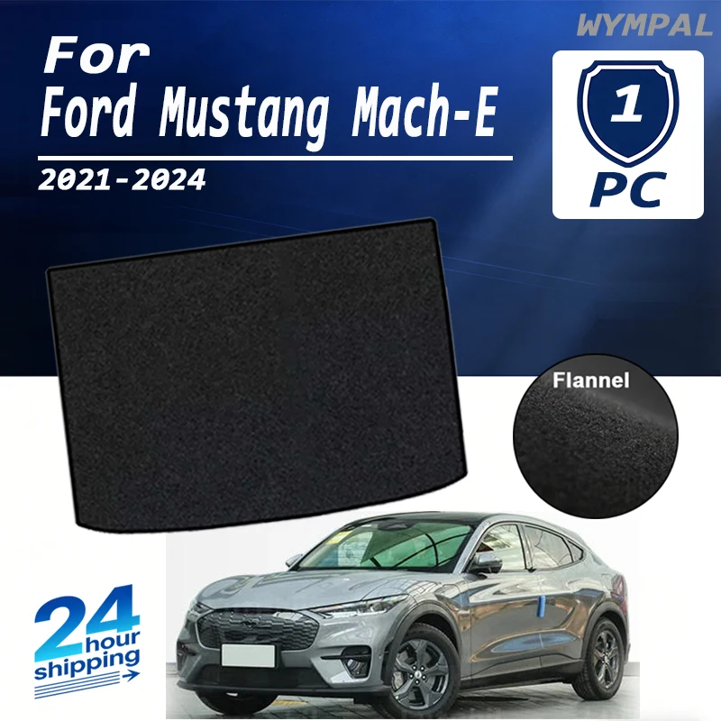 

Suede Car Trunk Storage Mat For Ford Mustang Mach-E 2021-2024 Boot Cargo Liner Tray Trunk Luggage Floor Carpet Pad Auto black
