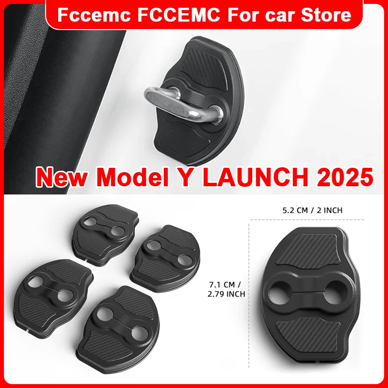 

4 шт. для Tesla New Model Y LAUNCH 2025, защитная крышка дверного замка, TPE, пряжка дверного замка, защитная крышка, защита от шума
