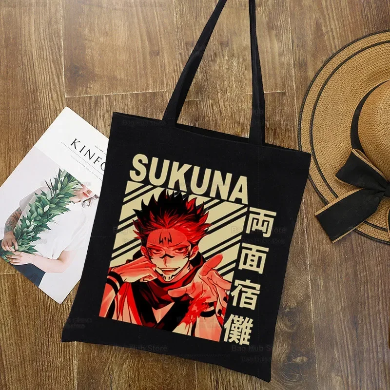 Jujutsu Kaisen Cartoon Shopping Canvas Bag Ryomen Sukuna Itadori Yuji Shopper Bag Okkotsu Yuta Gojo Satoru borse a tracolla