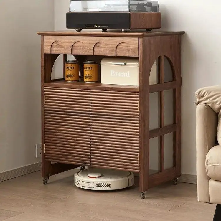 DSA home retro solid wood sweeping robot storage cabinet storage shelter hidden cabinet