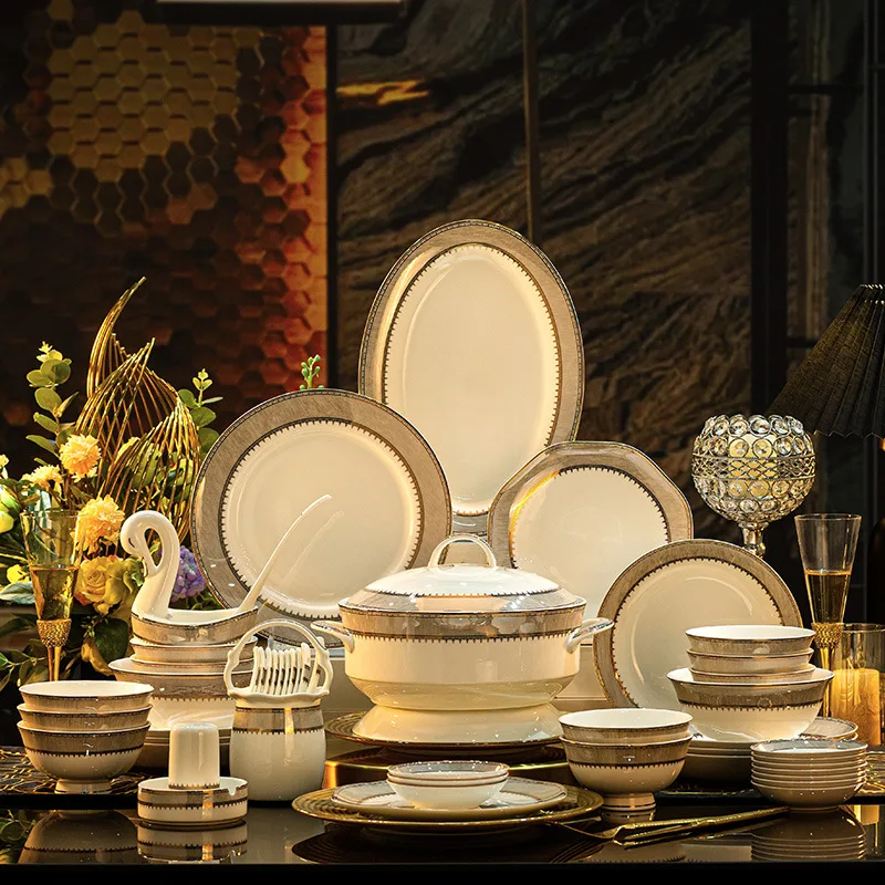 

Dishes and dishes set household light luxury high sense Jingdezhen ceramic bone china tableware