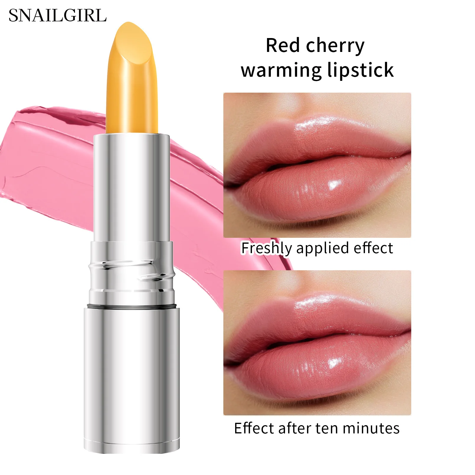 Red Cherry Temperature Color Changing Lip Balm Pearlescent Hydrating Moisturizing Black Rose Lipstick Makeup