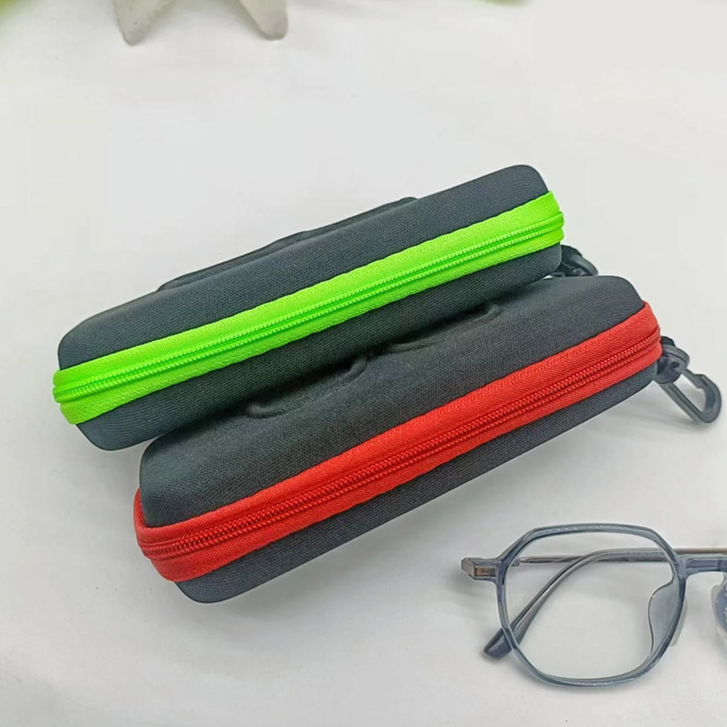 Estuche para gafas de sol con cordón y cremallera para hombre y mujer