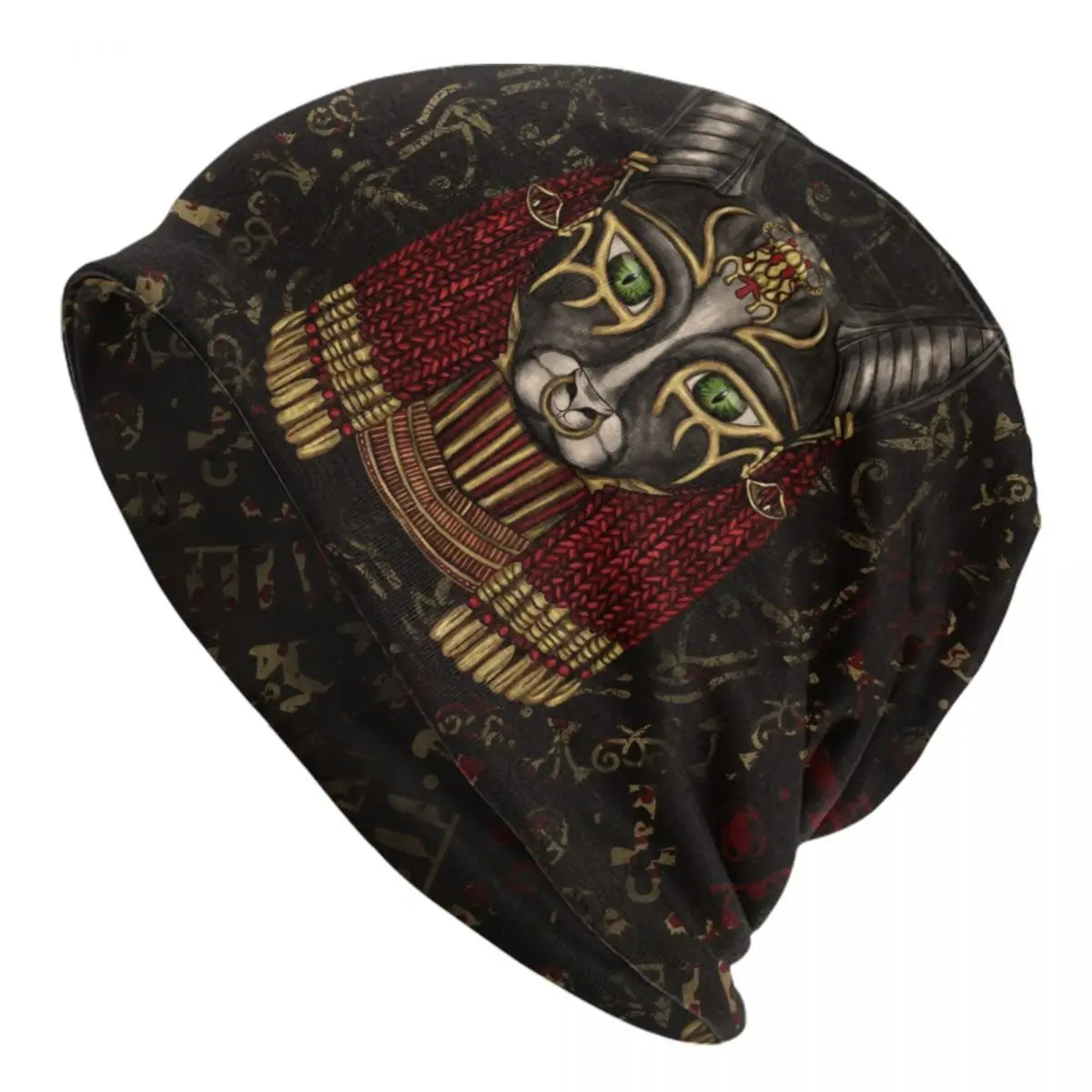 Bastet Egyptian Goddess Skullies Beanies Caps Men Women Unisex Trend Winter Warm Knitted Hat Adult Hieroglyphs Bonnet Hats