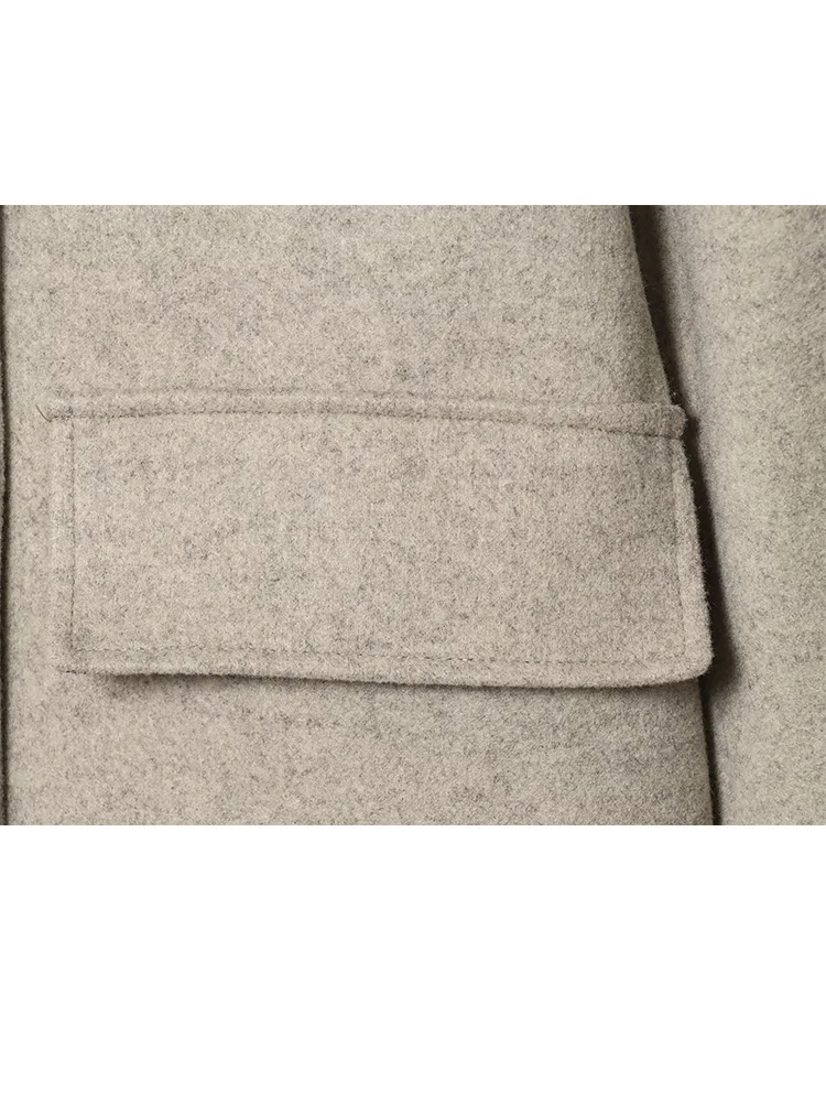 HH chaquetas de estilo callejero para mujer, chaqueta informal de otoño, moda de manga larga, cuello alto, bolsillos, botones, abrigos ajustados decorados