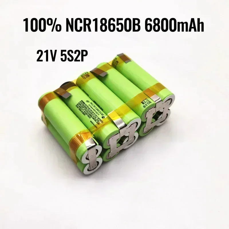 2025 Batteria originale 3S1P-5S2P 12V 16.8V 21V 25V NCR18650B 6800mah 20A Corrente di scarica per batteria cacciavite Shura
