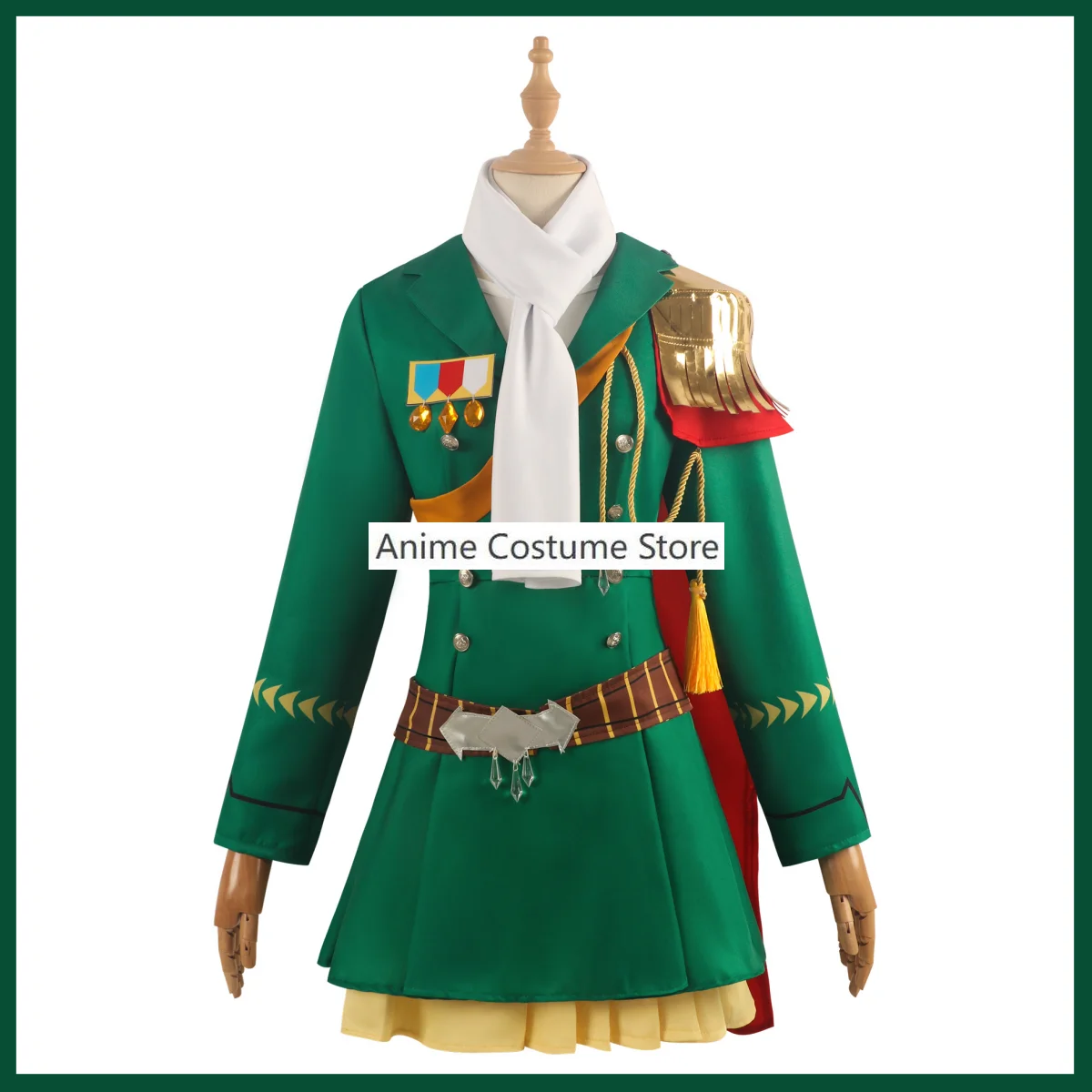 Anime Game Umamusume: Pretty Derby Symboli Rudolf Cosplay Costume King Wig Green Military Uniform Woman Kawaii Halloween Suit