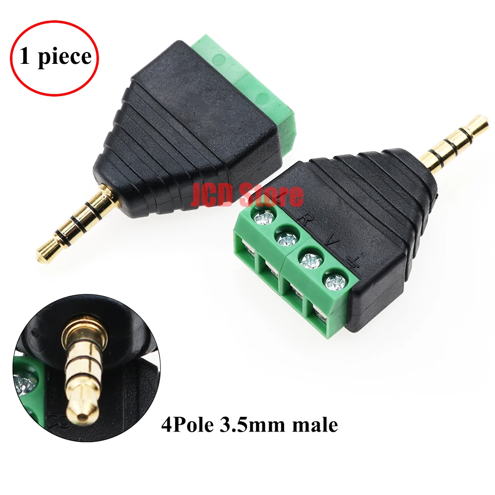 JCD 1 قطعة 3.5 مللي متر 2.5 مللي متر 2/3/4 القطب ذكر التوصيل/مقبس أنثى ل المسمار موصل طرفي أحادية/ستيريو 1/8 بوصة سماعة الصوت جاك