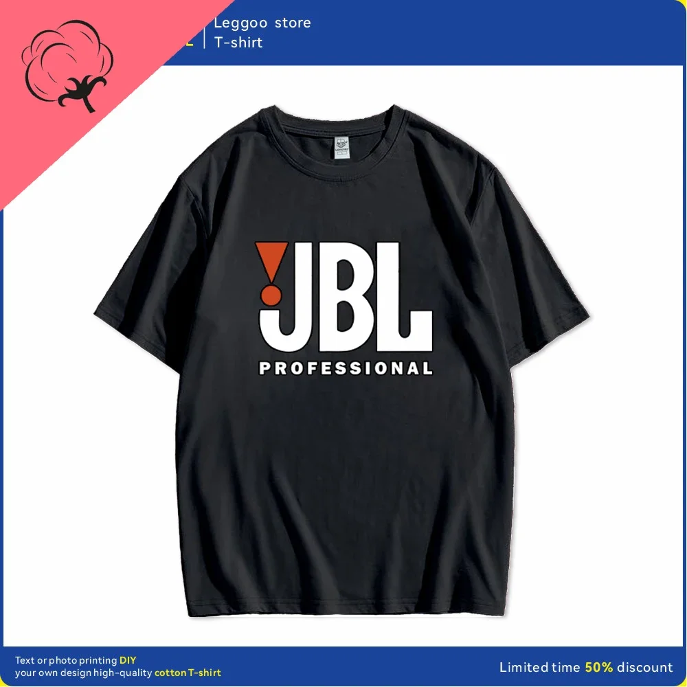 تي شيرت كاجوال أنيق ومريح بأكمام قصيرة مطبوع عليه JBL مشهور حديثًا هو قميص أنيق لكل من النساء