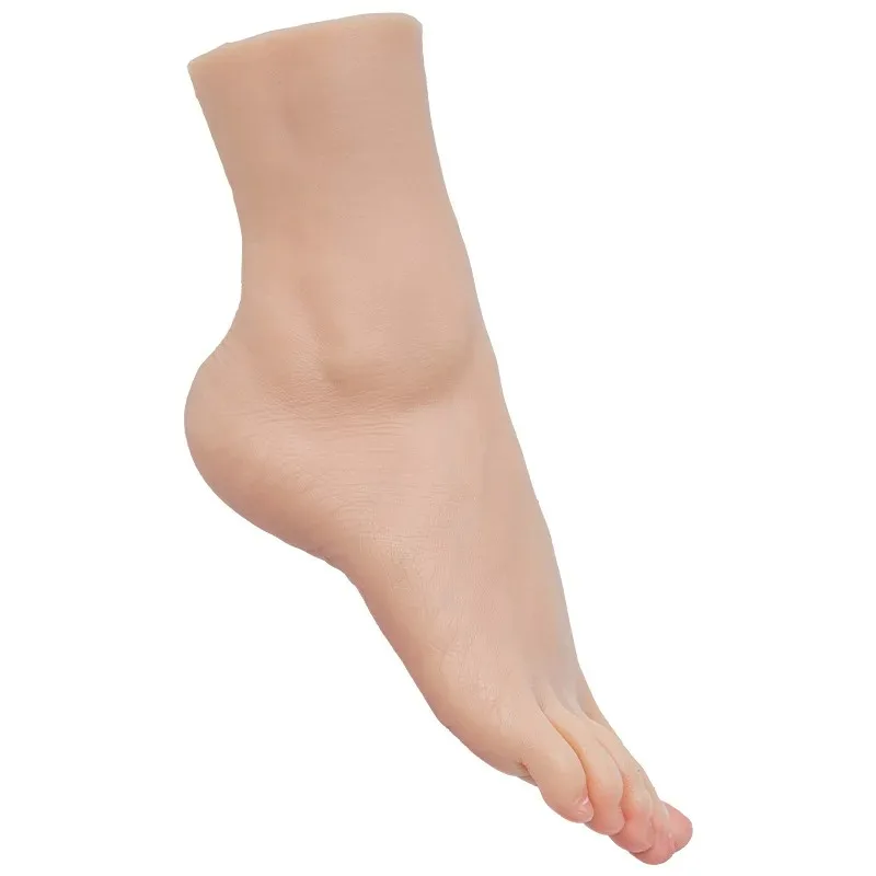 

Silicone Foot Model False Nail Practice Adult Female Fetish Feet Shoes Socks Jewelry Display Medical Massage About 23cm