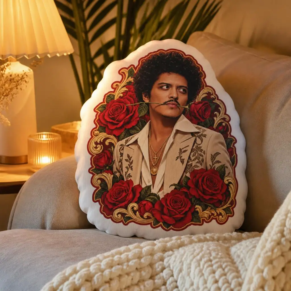 Bruno Mars Romantic (4) Shaped Pillow Cushion Irregular Stuffed Throw Pillow for Sofa Home Decoration Gift