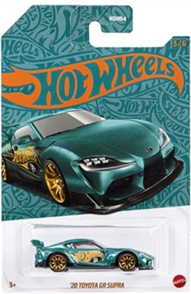 Hot Wheels Cars 56th Raijin Express 20 Toyota GR Supra Custom 77 Dodge Van 1/64 Metal Die-cast Model Toy Vehicles HDH54