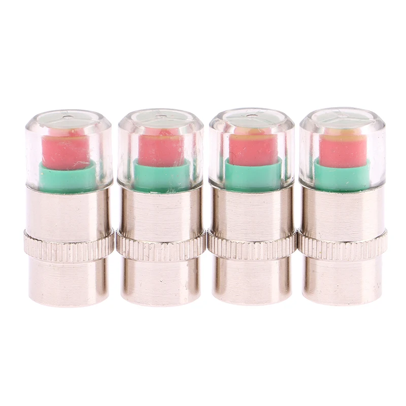 

4Pcs/Set Car Tire Pressure Indicator Tire Pressure Gauge Indicator Alert Monitoring Valve Cap Sensor External Valve Detection ﻿