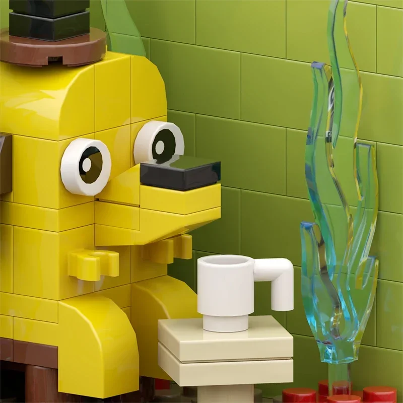 Accesorios de anime Un buen perro de bloques de construcción MOC- 115915   Animación de dibujos animados perro sabueso fino cabeza cuadrada modelo de ensamblaje juguete para regalo para niños