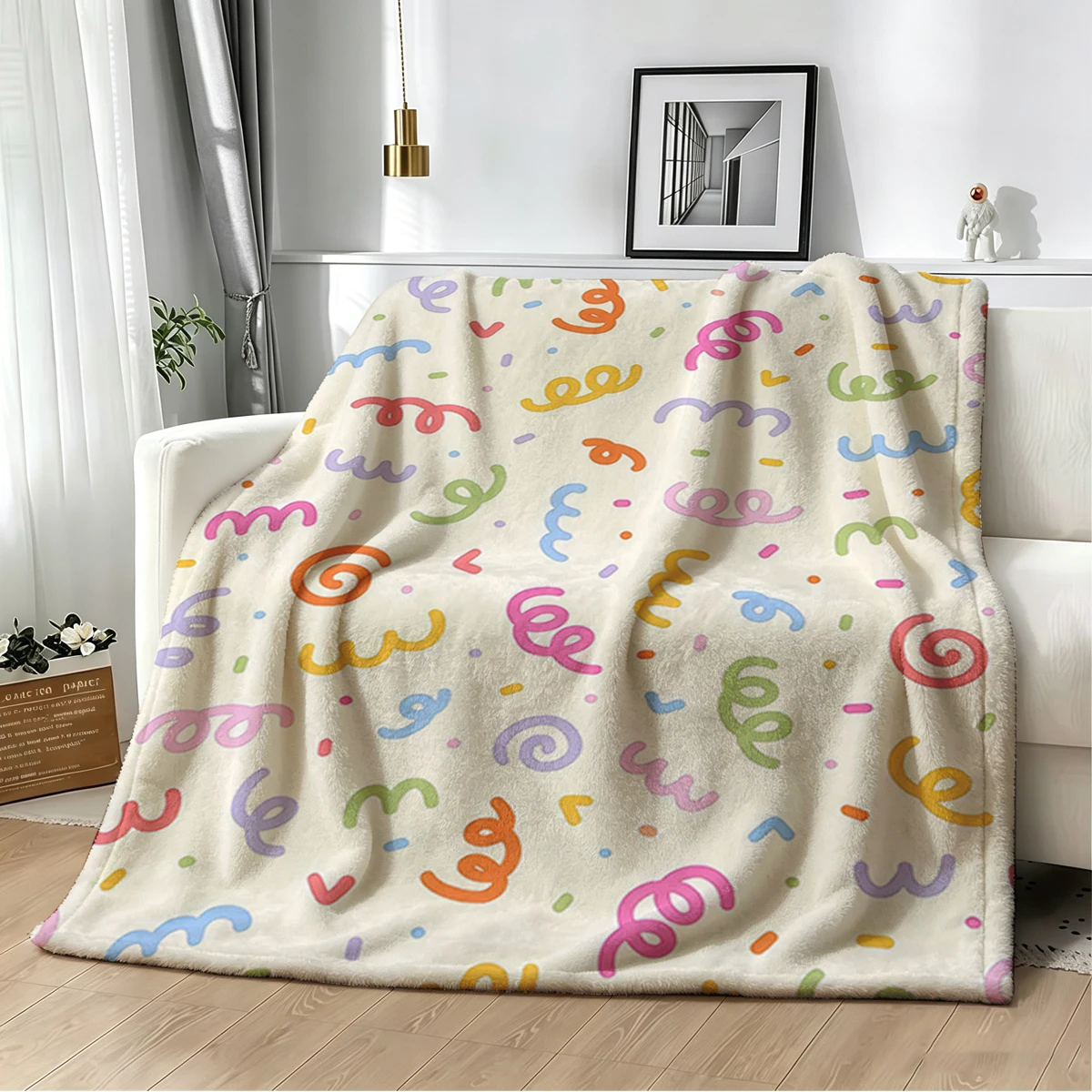 Candy Daydream Flannel Blanket Warm Soft Halloween Christmas Couch Warm Cozy Decorative Decor Gift for All Season