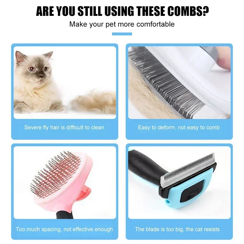 Dog Brush Self Cleaning Slicker Brush For Dogs Cats with Massage Particles Removes Loose Hair Pet Grooming Brush Pet Supplies