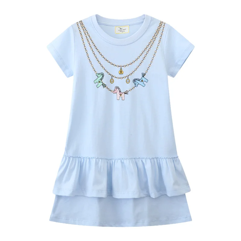 

Jumping Meters 2-7T Summer Girls Dresses Short Sleeve Children's Clothing Hot Selling Baby Frocks Toddler Kids Dresses