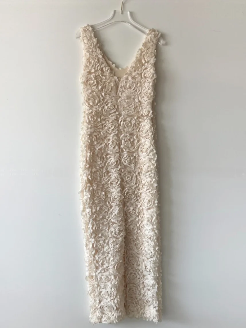 Ele Floral broderie réservoir sangle Dr femmes minceur longue Dr été nouveau Sle trajet Faion coupe régulière Midi Dr