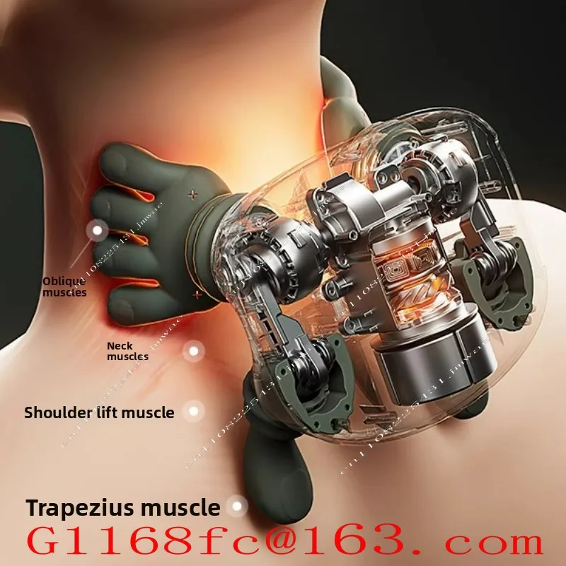 Bionic Electric Neck Shoulder Massager with Heated Back Kneading Muscles Massage Pillow for Neck Waist Leg 3-Level Modes