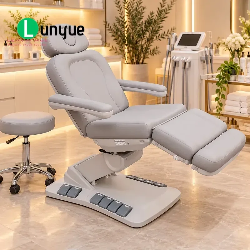 Quad Motor Electric Adjustable Spa Bed for Beauty Facial Eyelash Extension Massage Table Comfortable Deluxe Design
