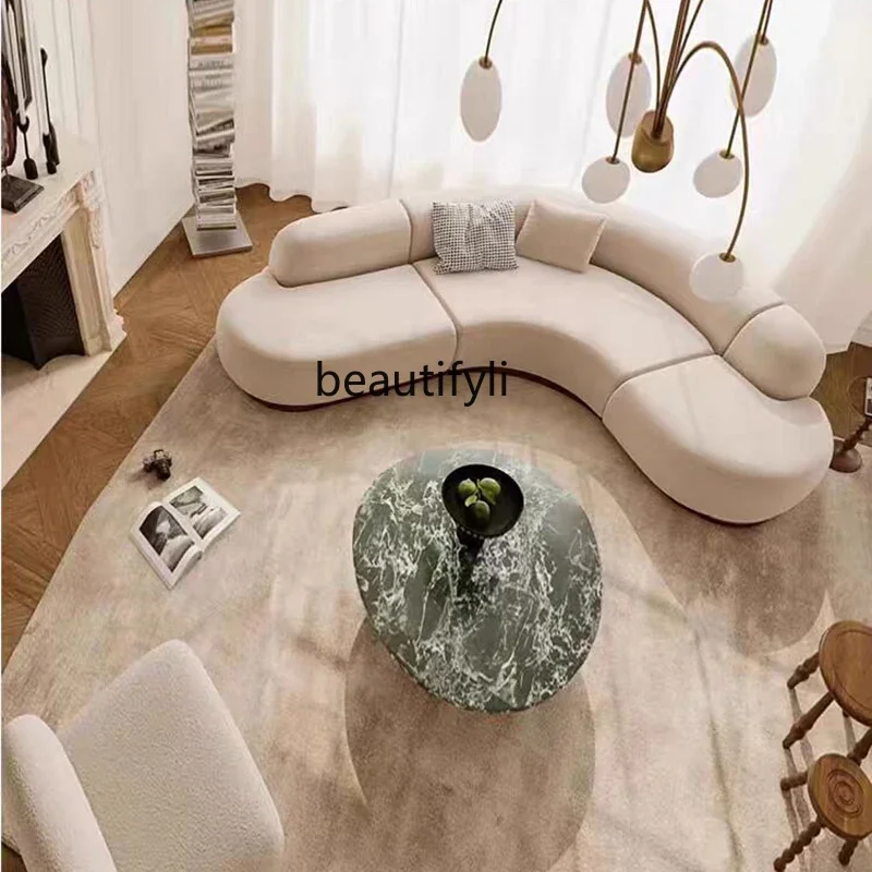 

Nordic curved designer sofa living room sofa light luxury corner fabric sofa02A