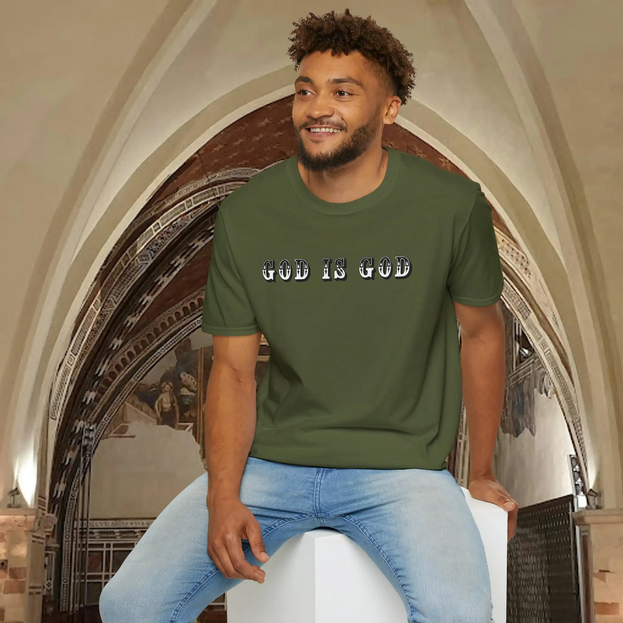 Dieu est Pappy Bobs tatouage SR traditionnel orthodoxe catholique chrétien religieux t-shirt