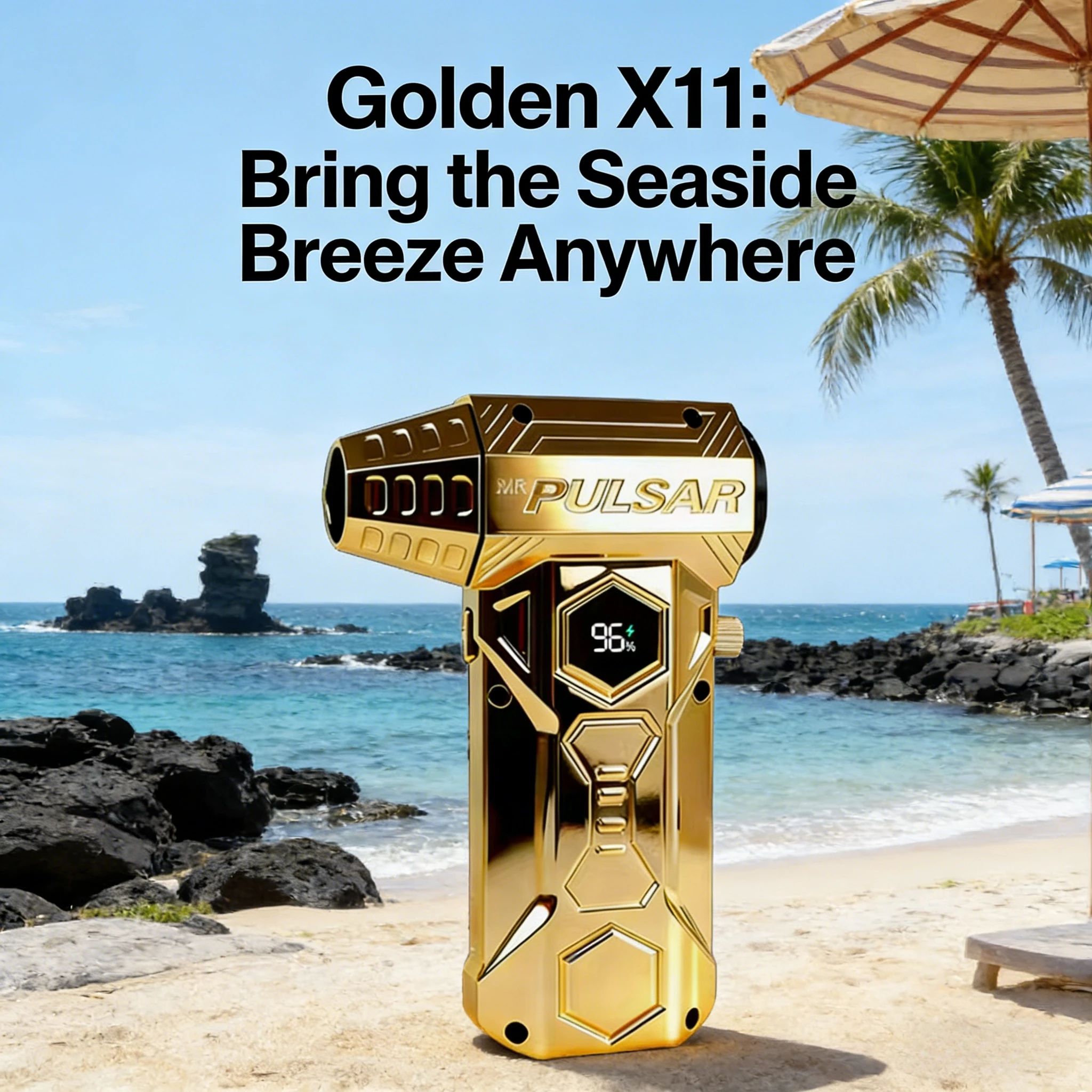 

Высокоскоростной фен Gold X11Pro Max Tornado - Золотая версия, 99 000 об/мин, скорость ветра 75 м/с, с LED-дисплеем, бесщеточный двигатель.