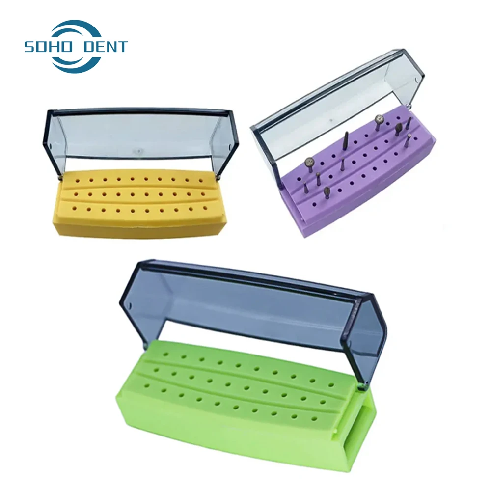 10Pcs 30 Holes Dental Bur Holder Block Disinfection Case Drill Placement Sterilizer Dentistry Burs Storage Dentistry Tools