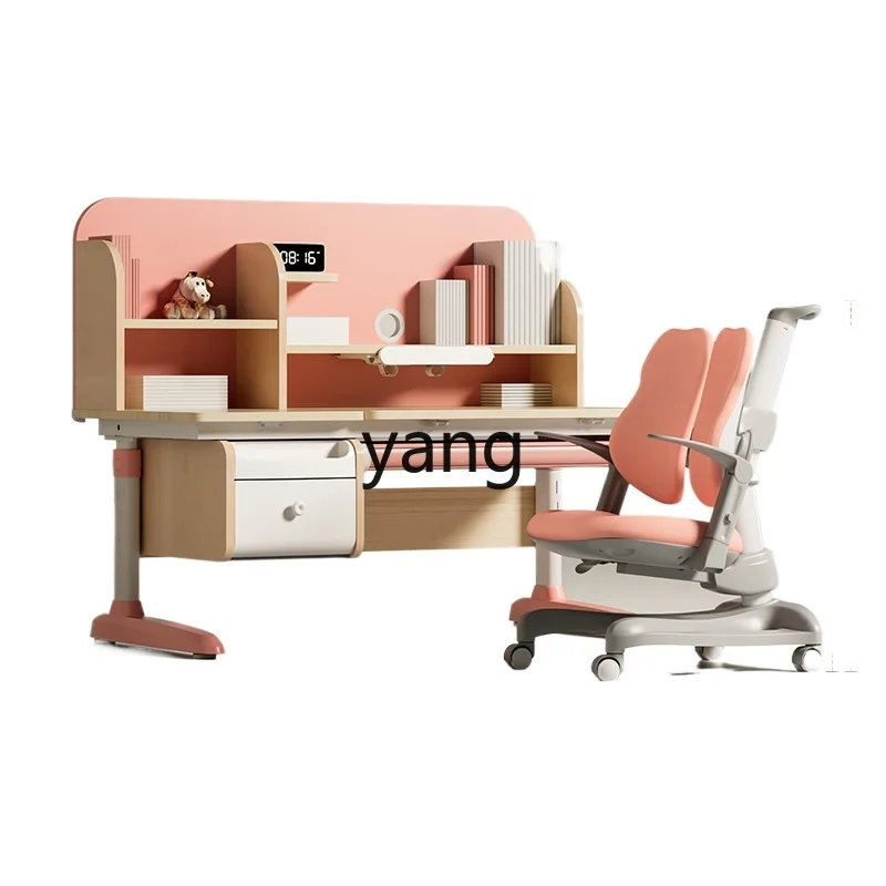 L'm'm Children's Study Table and Chair Suit Adjustable Desk Primary School Student Home Writing Desk