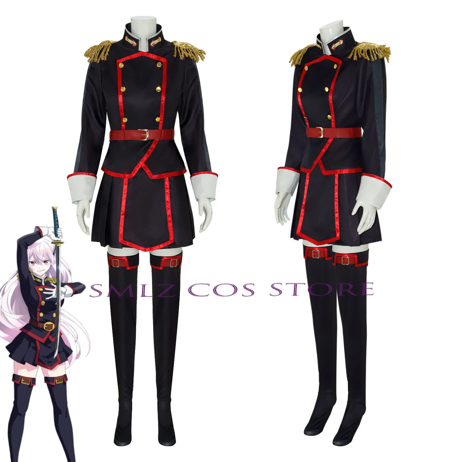 Uzen Kyoka Cosplay Anime Mato Seihei No Slave Cosplay Costume Uniform Coat Skirt Wig Suit Party Role Play Clothing for Women