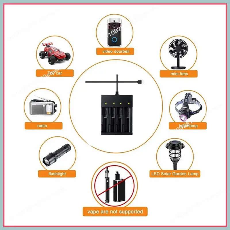 N94R 4Bay Smart 18650 Battery Charger,Universal Charger For 3.7Volt Li- Flashlights Headlight 18650 Rechargeable Batteries