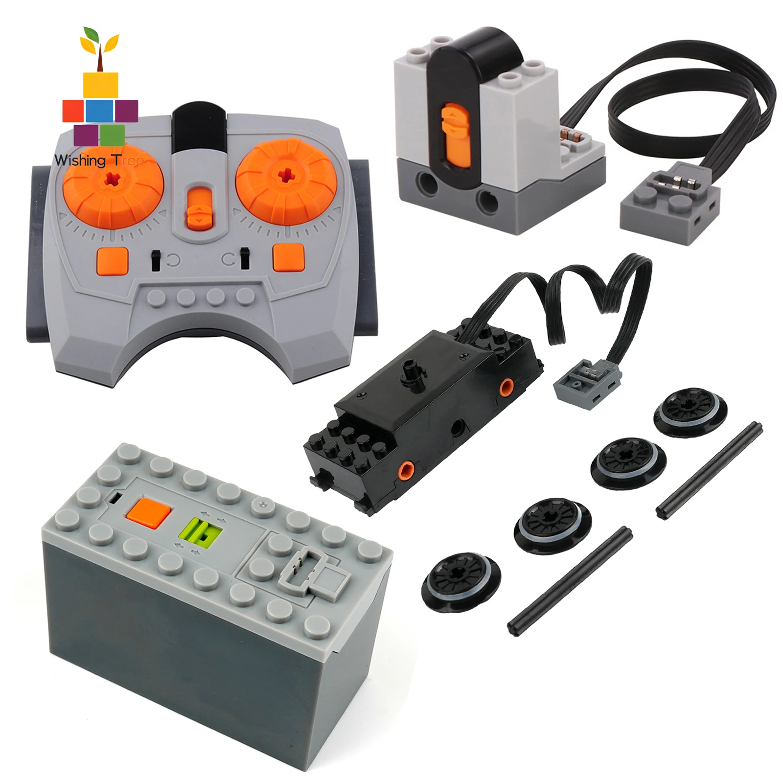 

Технический комплект поезда MOC 88002 с ИК-пультом дистанционного управления, совместимый с моделями LEGOeds 10219/10254 PF