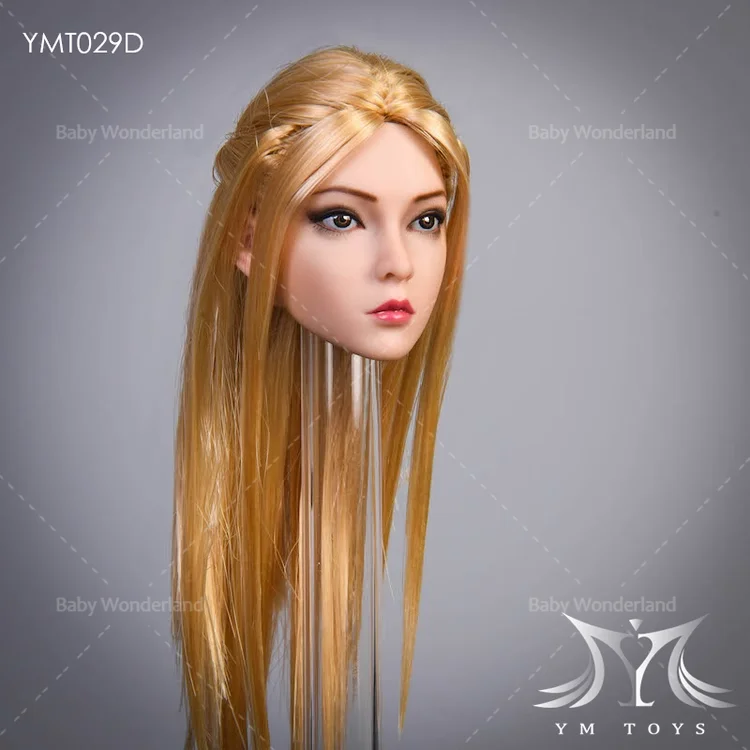 YMTOYS YMT029 1/6 مقياس أنثى الأزرق البني عيون قزم فتاة رئيس منحوتة نموذج صالح 12 '' Suntan الجندي عمل الشكل دمى الجسم