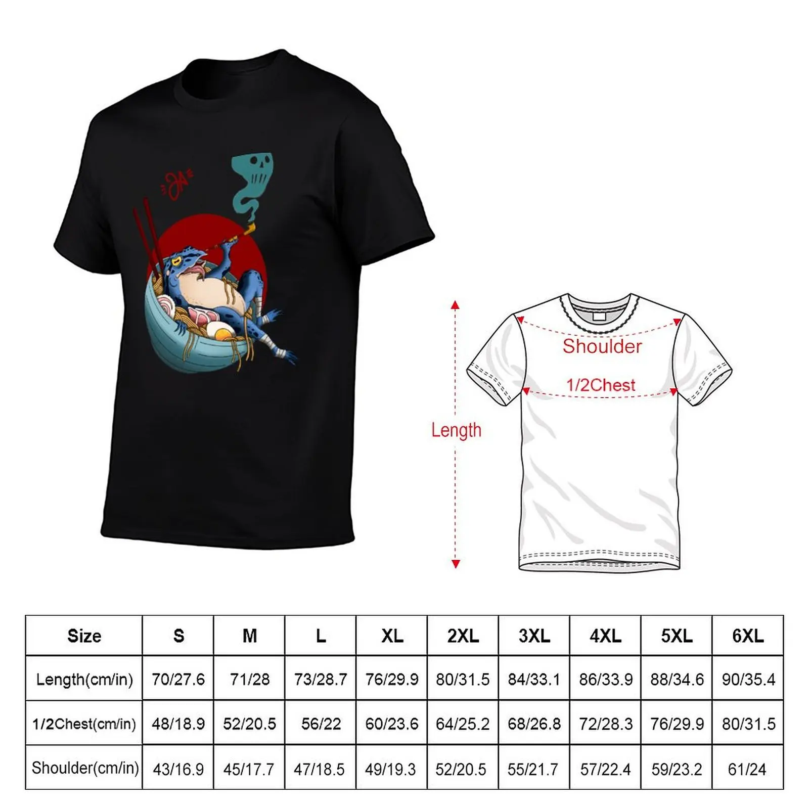 Ramen frog T-Shirt anime figures quick-drying graphic t shirt vintage oversized t shirt plain white t shirts men