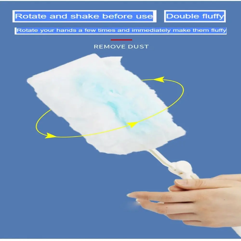 10 Count Cleaning Electrostatic Duster Refills Adsorption with 1Pcs Handle Microfibre Duster Multi-Surface for Swiffer Duster