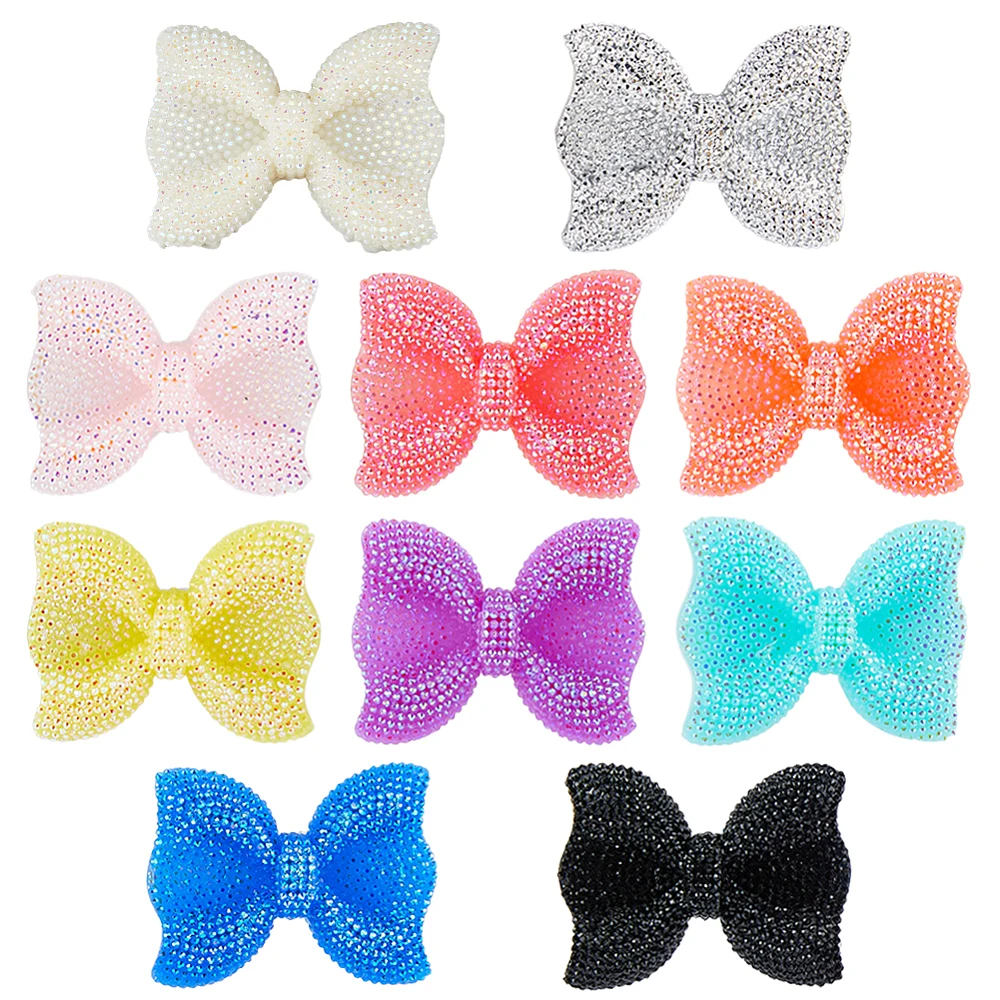 10Pcs Resin Cabochons Rhinestone Embellishments Flatback Resin Charms for Hair Clips Scrapbooking Jewelry Making Photo DIY