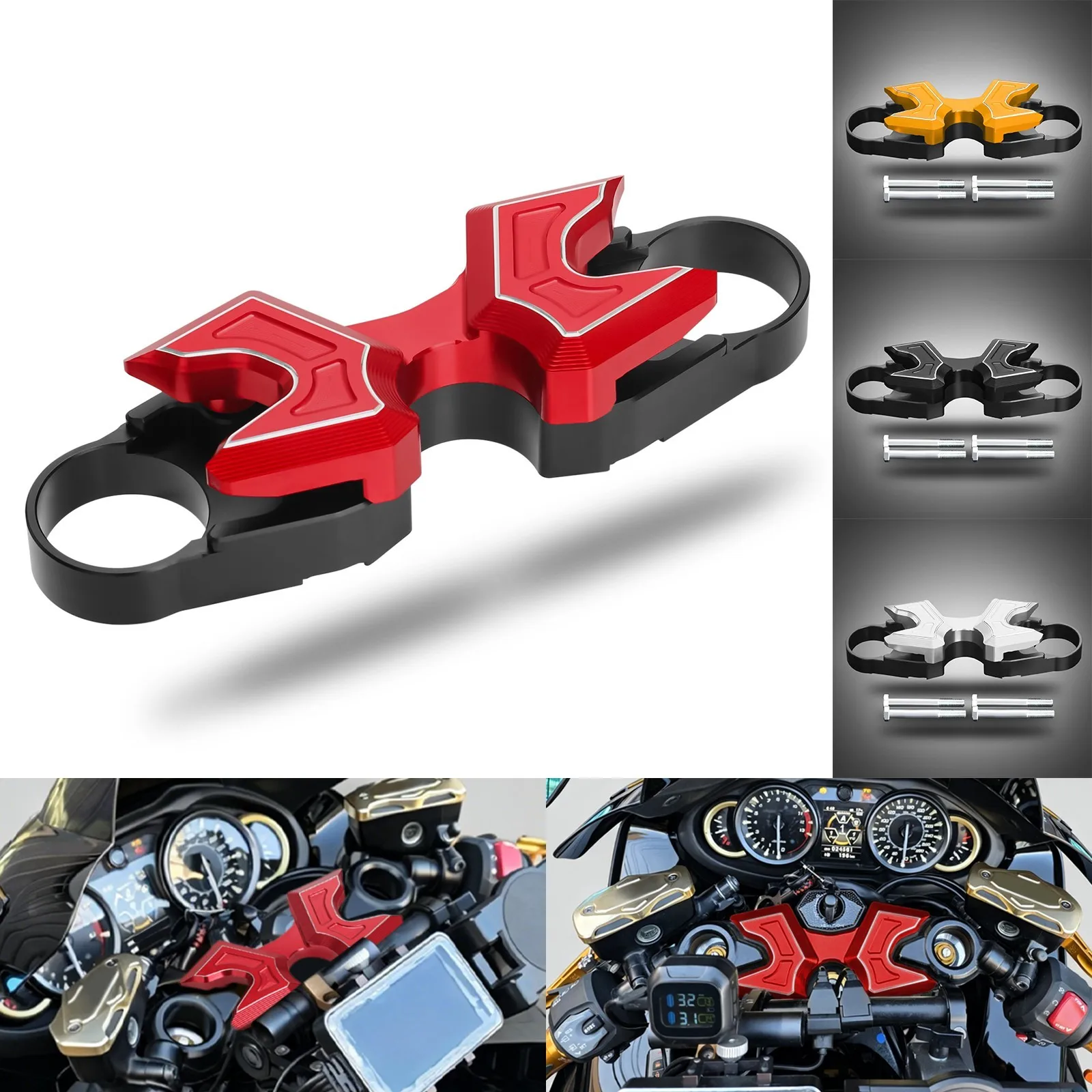 CNC Handle Bar Riser Mount & Top Triple Tree Cap Cover Kit For Suzuki GSX1300R Hayabusa 2022-2026 Racing Bike Direct Parts