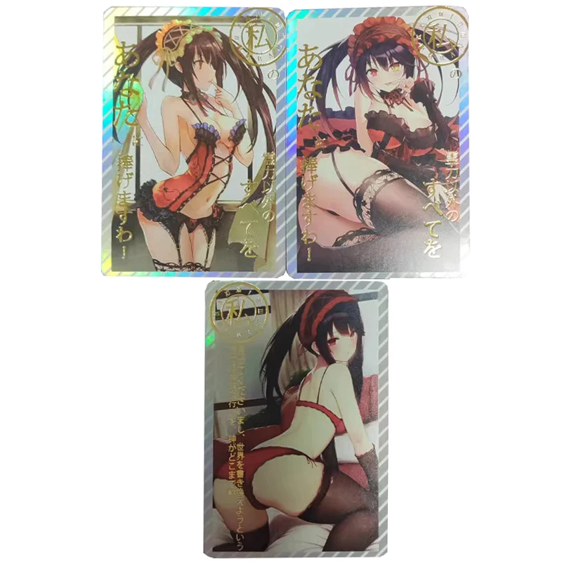 

3 шт./компл. DATE A LIVE Tokisaki Kurumi DIY самодельная цветная флэш-карта аниме игровая коллекционная карта подарочная игрушка 59*86 мм