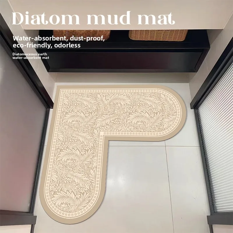 

Batoom L-образный угловой коврик, силиконовый Drng Qui, водопоглощающий противоскользящий входной коврик, американский кантри Sle, домашний декор