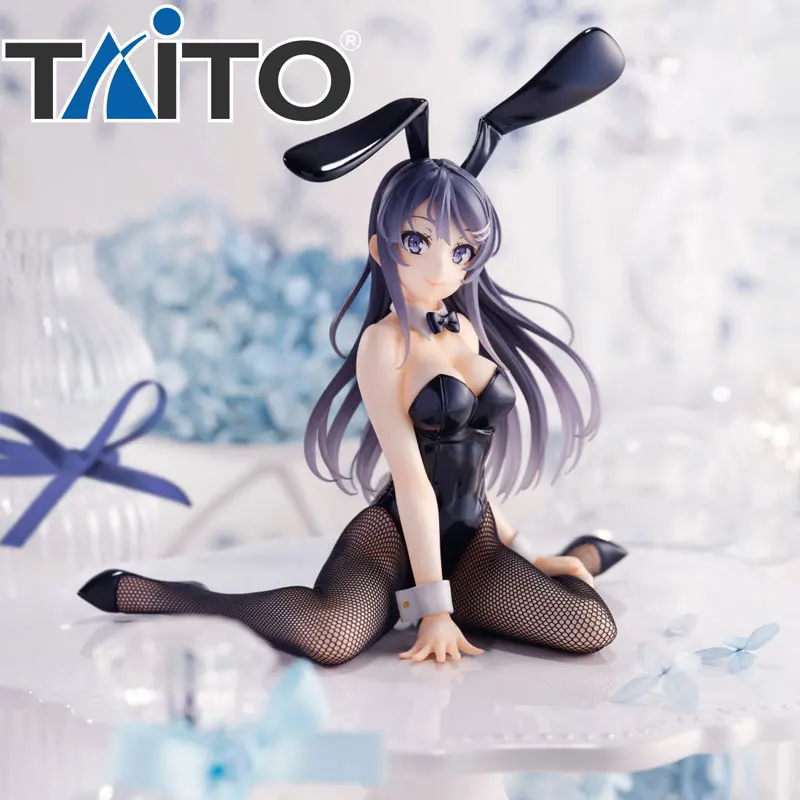 Genuine Original Taito AMP Artist Rascal Does Not Dream Of Bunny Girl Sakurajima Mai Cute Sitting Position Action Figure Toys