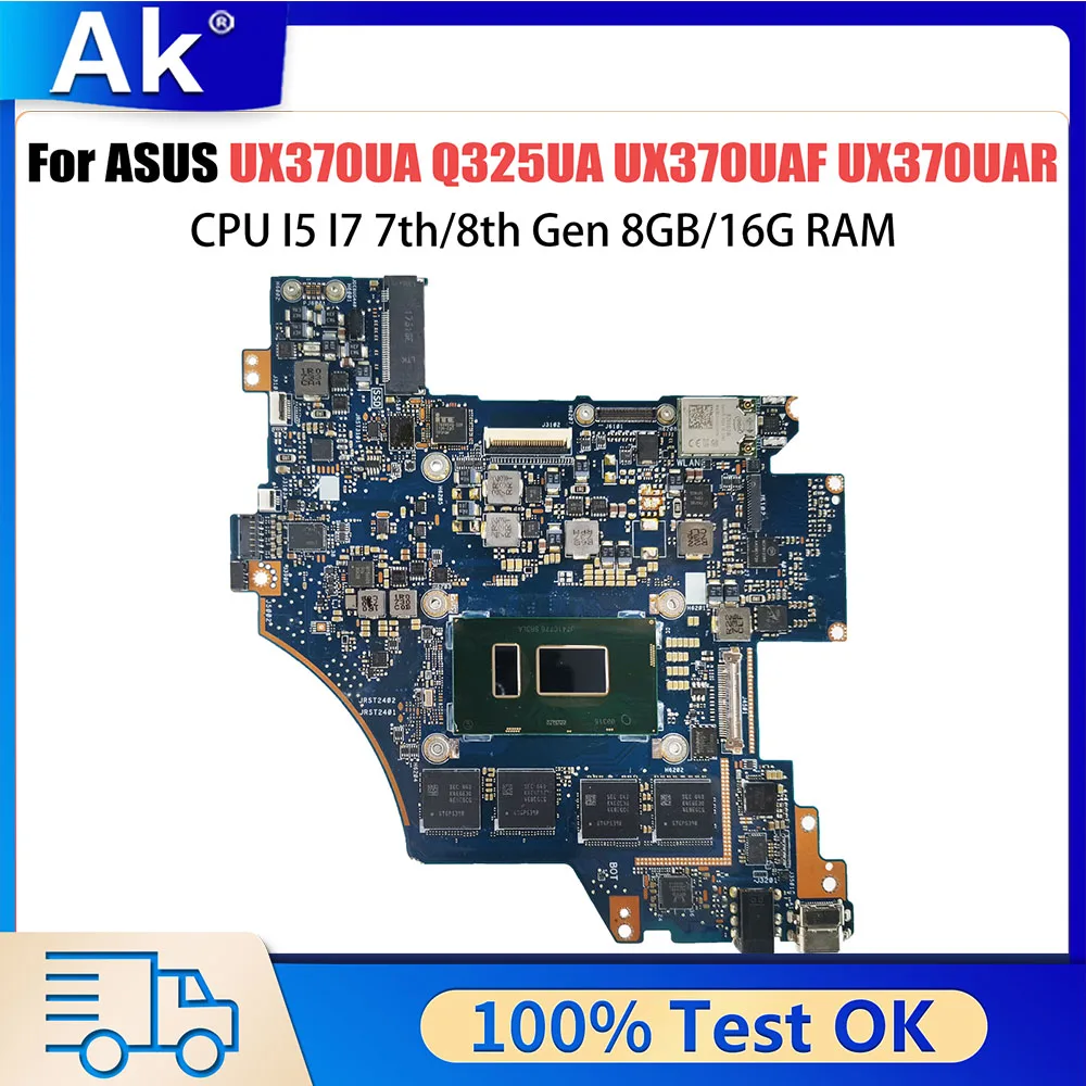 

UX370UA Notebook Mainboard For ASUS Q325UA Q325UAR UX370UAF UX370UAR UX370U Laptop Motherboard CPU I5 I7 Gen 16G RAM